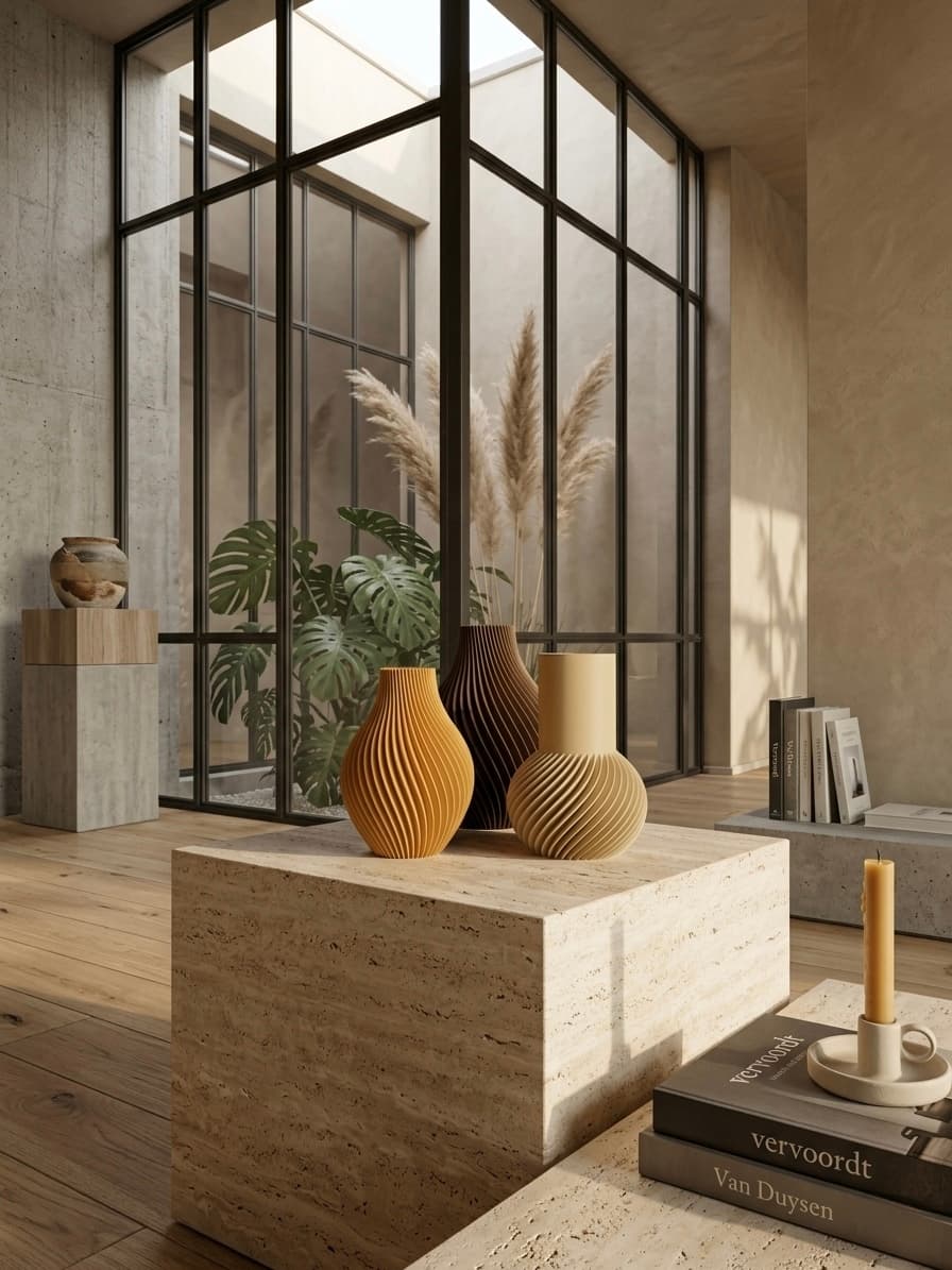 Trio Luminaire + 2 Vases Filo Home — design pack, PLA biosourcé
